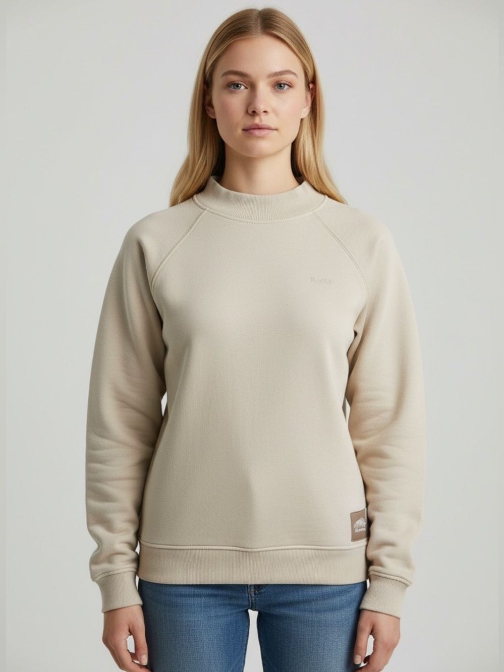 Roots Crewneck Sweatshirt in Beige